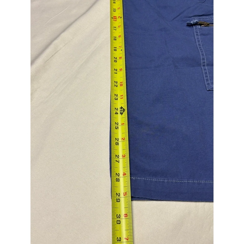VTG Y2K Polo Ralph Lauren Blue Cargo Pants Wide Leg Zipper Pockets Boys 16 28X29